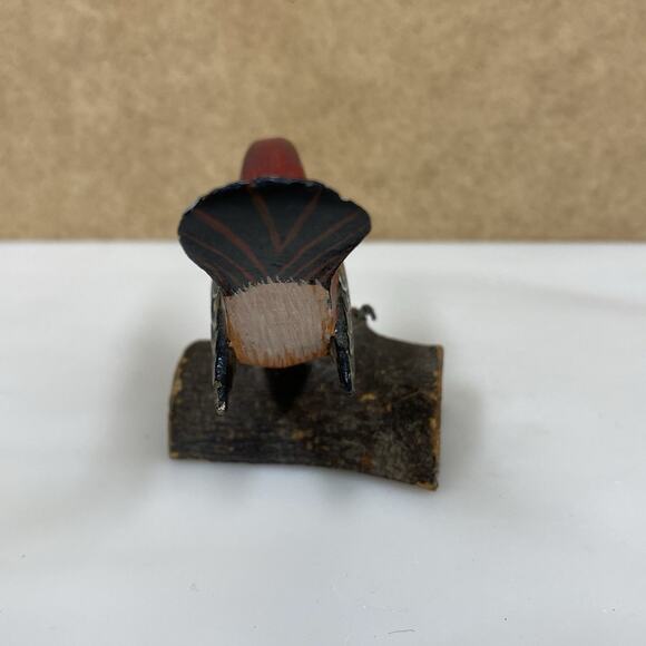 Vtg Mini Hand Painted Carved Wooden Finch Bird Figure Sculpture Folk Art - Picture 4 of 11